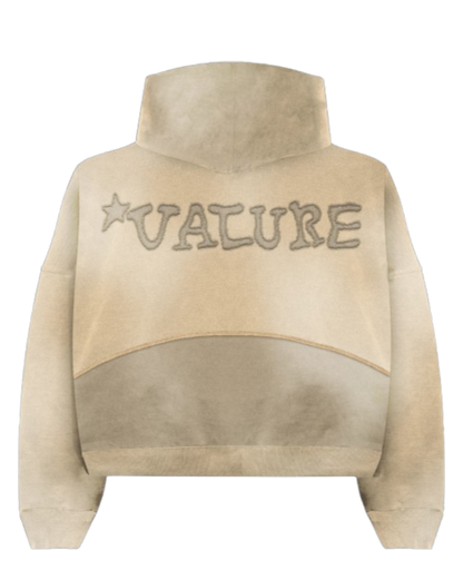 Barbwire Stitched logo zipup Hoodie (BONE)