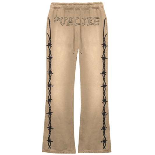 Barbwire Stiched logo Sweatpants (BONE)
